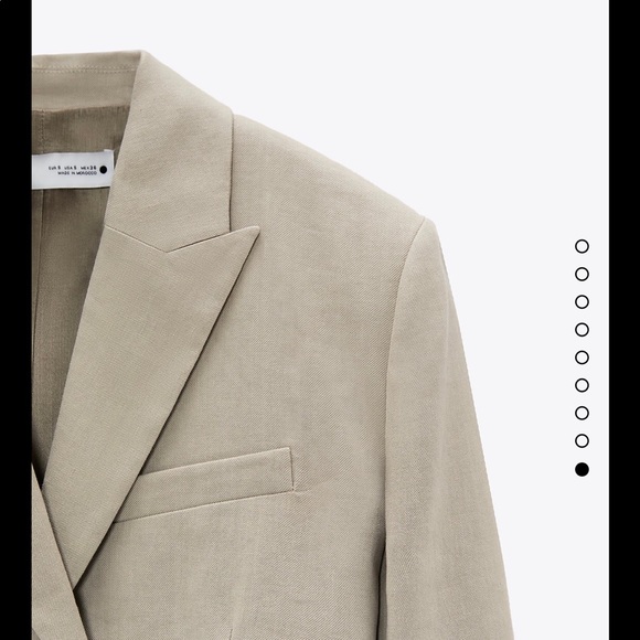 Linen blend crop blazer. - Picture 5 of 6